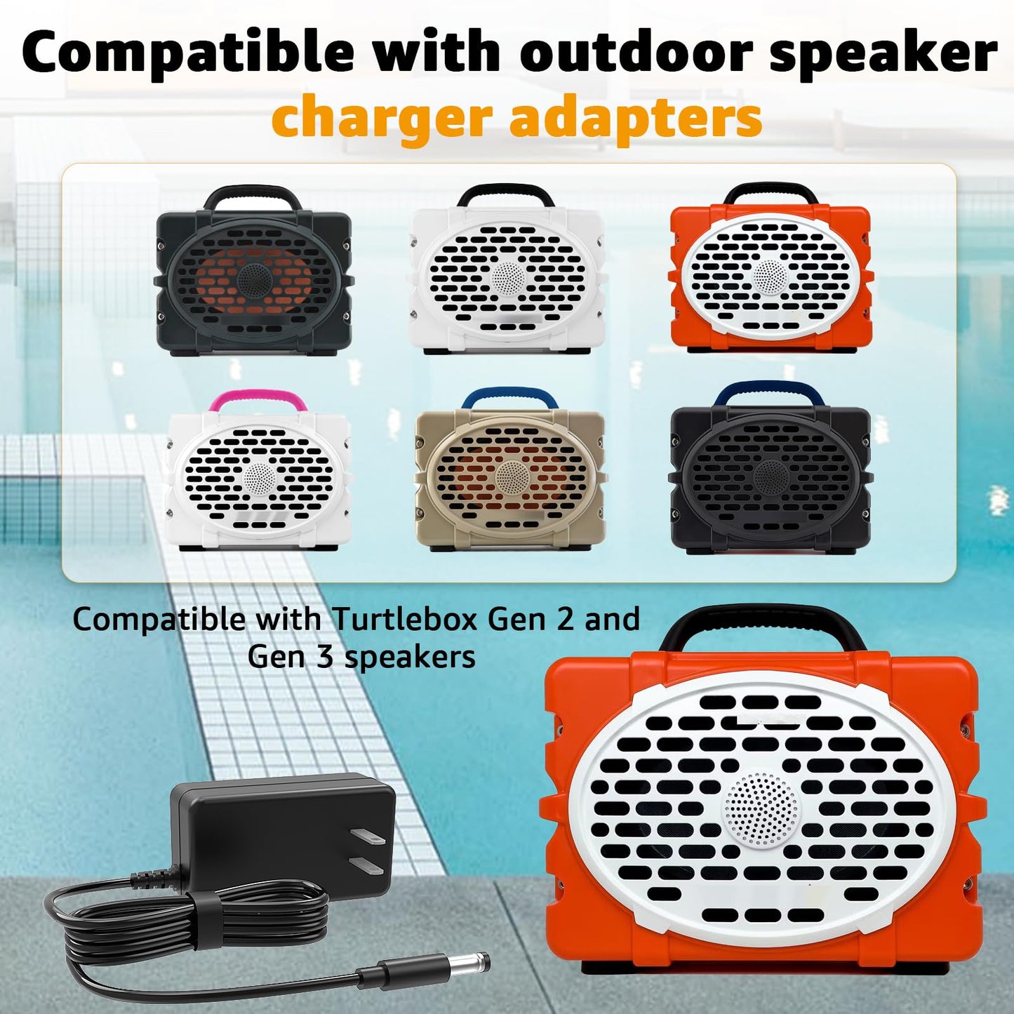 New Upgrade Speaker Charger for Turtlebox Gen 2 & Gen 3: Loud! Replacement Outdoor Portable Bluetooth 5.0 Speaker Power Cord
