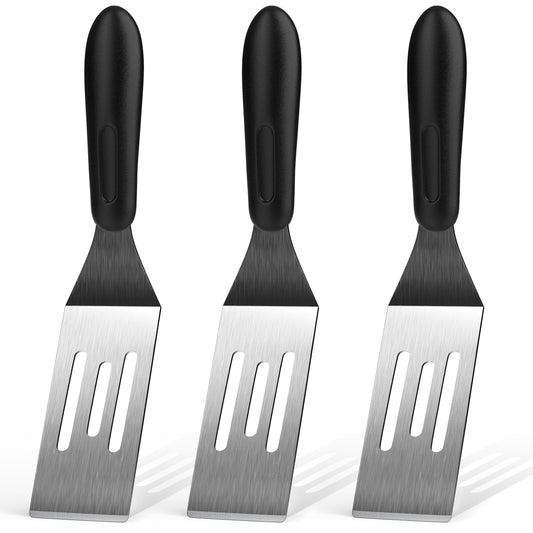 Small Spatula 3 Pieces, Mini Serving Spatula for Kitchen Use, Metal Spatula for Serving and Turning, Ideal for Pancakes, Brownies, Desserts, Cookie, Eggs or Small Pan
