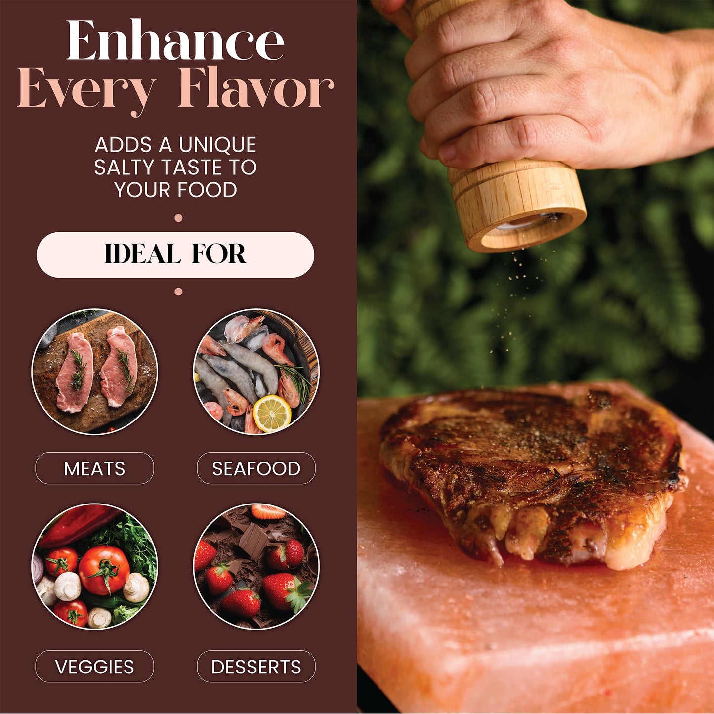 Spantik Professional Salt Block Set with Steel Tray 12" x 8" x 1.5" Himalayan Cooking Plate for Grilling, Cooking, Serving, 100% Pure Natural Food Grade Salt Stone Unique Gifts for Barbecue Smoker