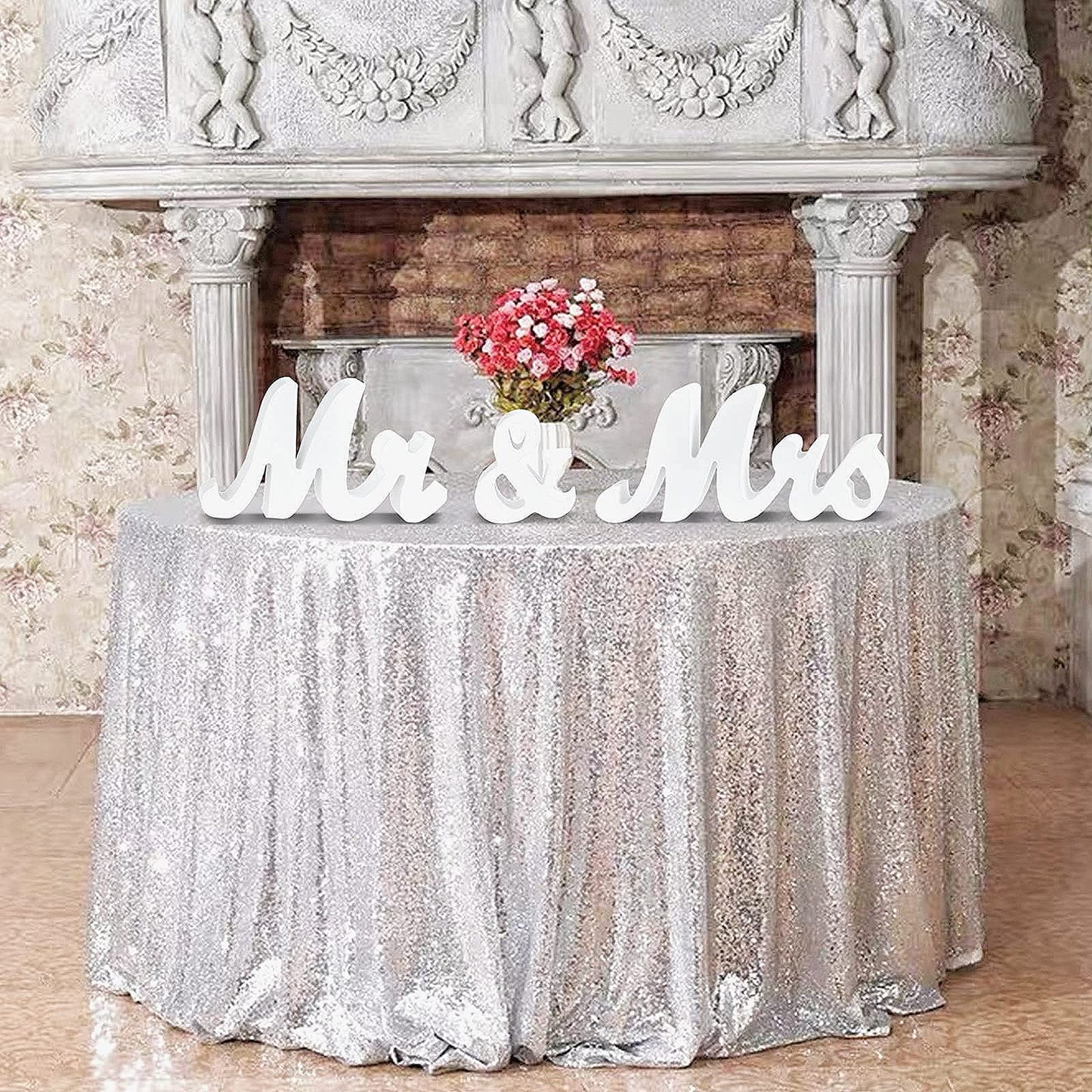 Mrs & Miss Signs for Wedding Table, Large Wooden Letters for Sweetheart Table, Photo Props Wedding Decorations for Anniversary, White