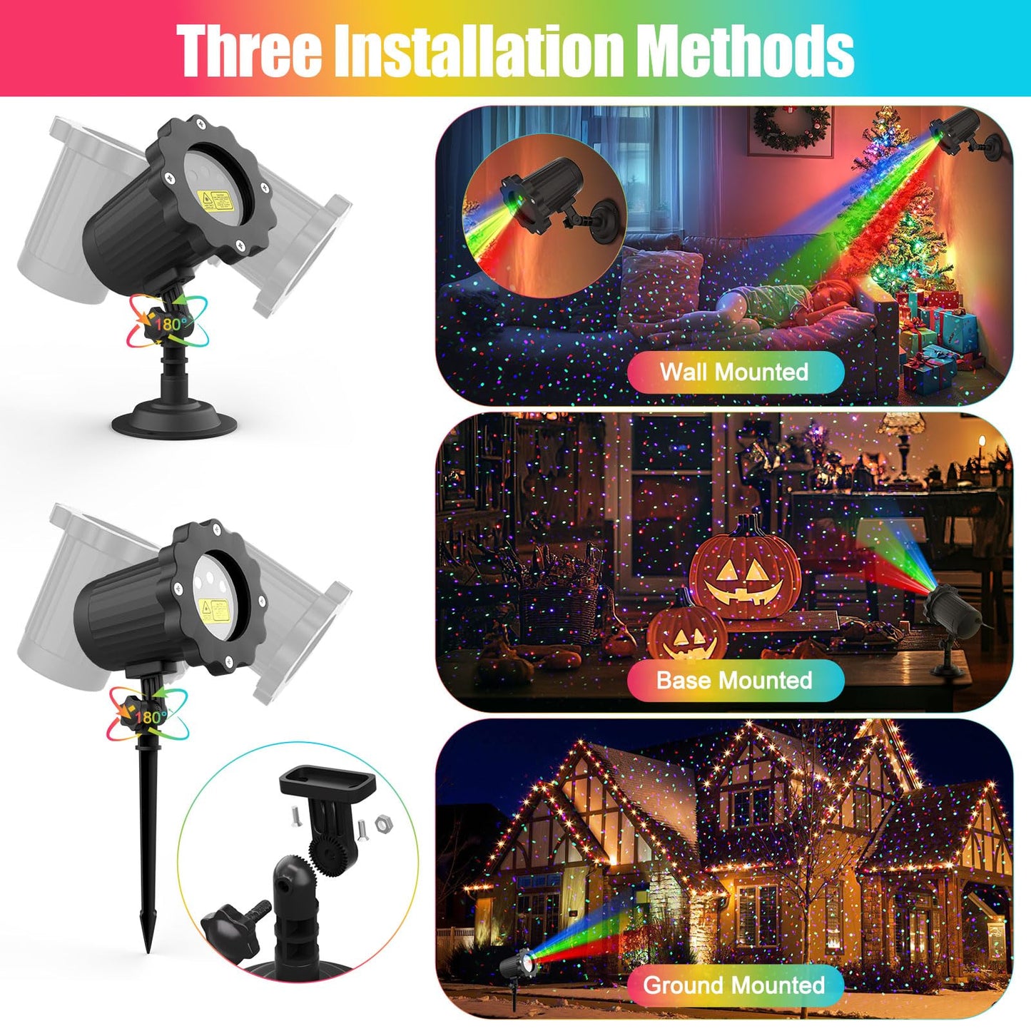 Waterproof Firefly Laser Projector Lights Outdoor,12 Effect Moving RGB Lights Show Laser Projection with RF Remote and Timer for Wedding Christmas Holiday Party Patio Garden Landscape Decor