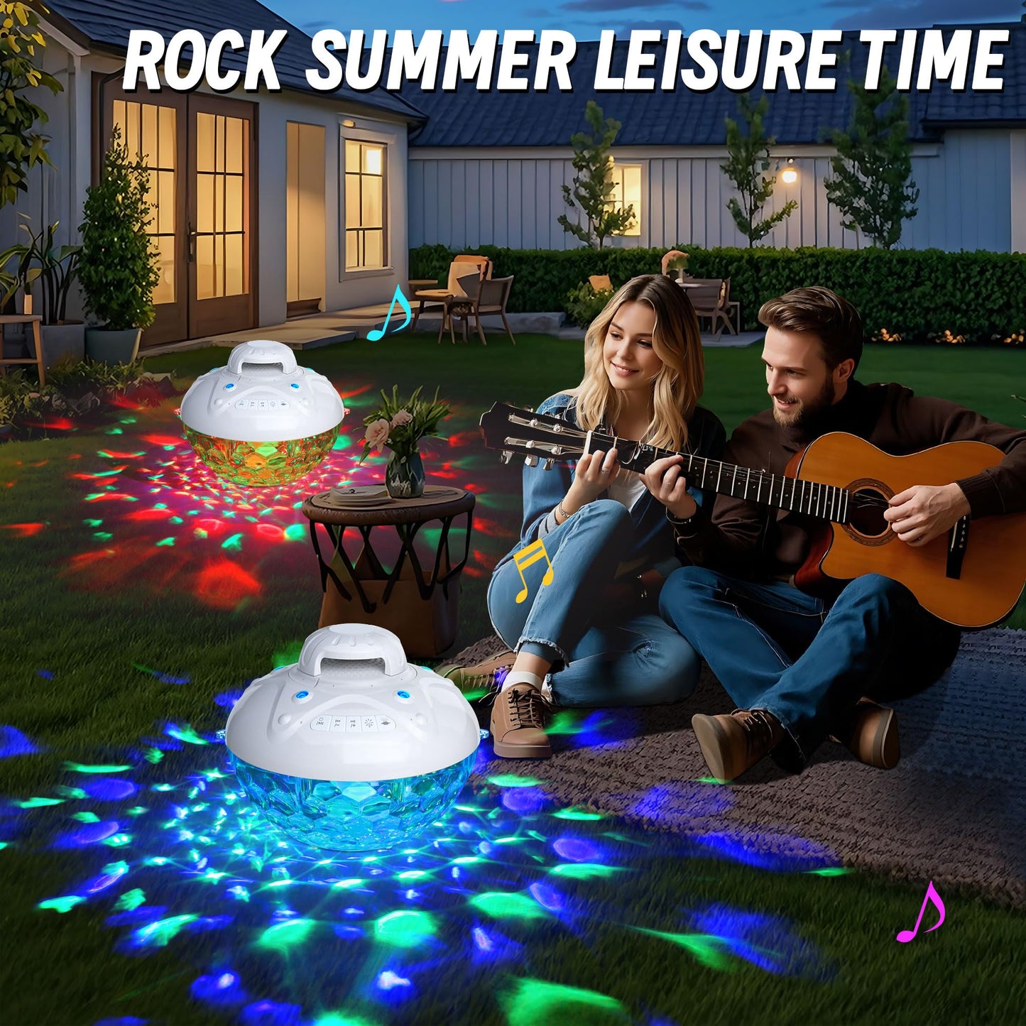 KingSom 3 in 1 Bluetooth Pool Speaker with Pool Fountain Light, 10000mAh Floating Pool Speaker, IP68 Waterproof Hot Tub Speakers, Loud Sound, BT5.4,24H Playtime Rechargeable pool Water Fountain, White