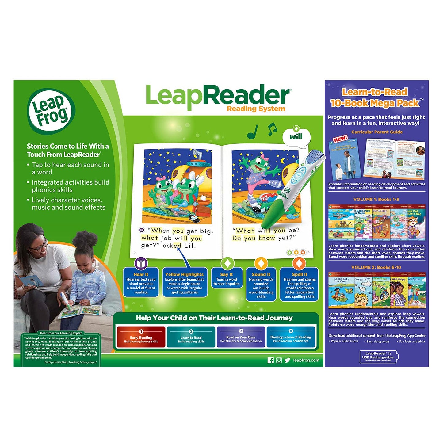 LeapFrog LeapReader System Learn to Read 10 Book Bundle