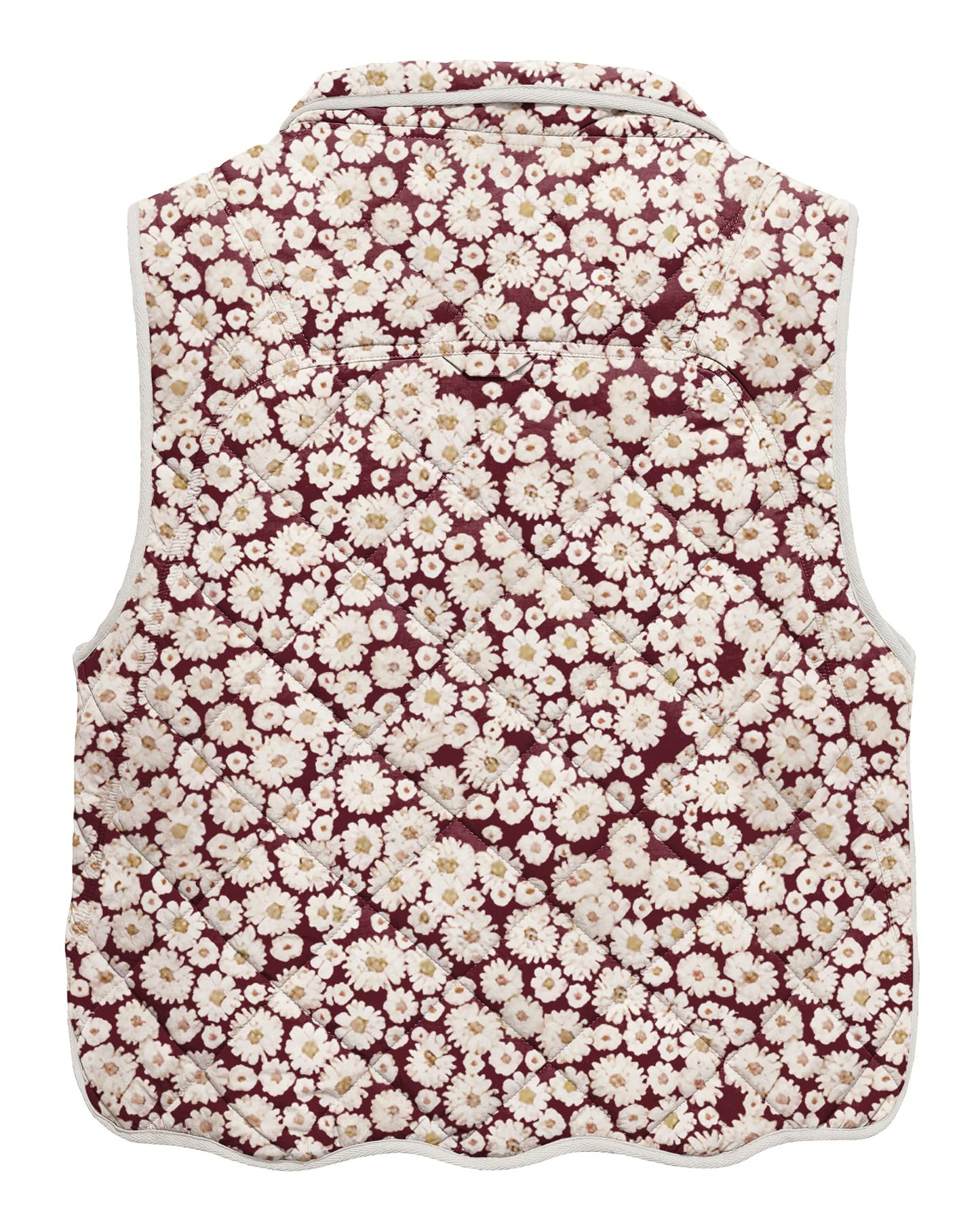 Gacaky Women's Puffer Vest Sleeveless Button Down Outerwear Warm Quilted Lightweight Down Winter Jackets Coats Maroon Combo Small