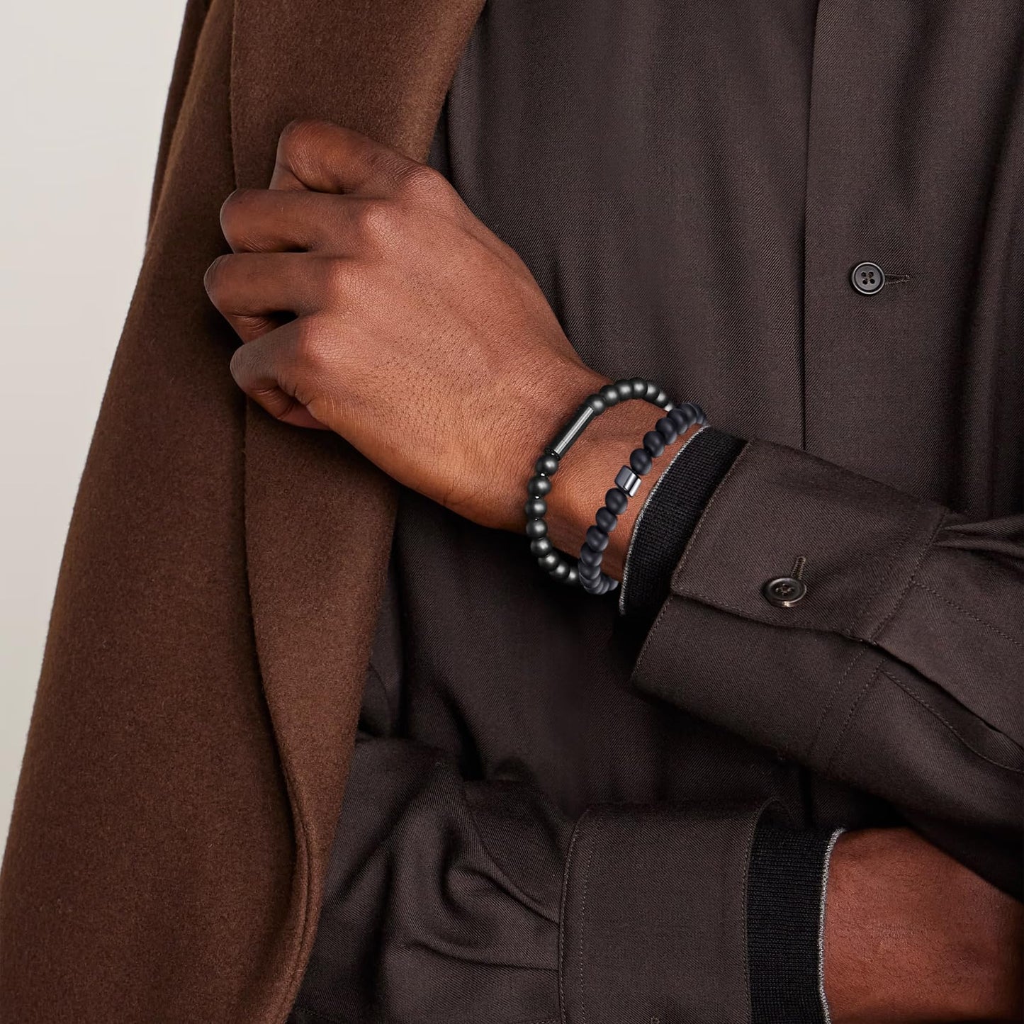 RANKEEF Mens Beaded Bracelets Set 9MM Tiger Eye Bracelet Men Lava Stone Bracelet Stretch Natural Stone Bead Bracelet Mens Bracelets Beads Beaded Bracelets for Men