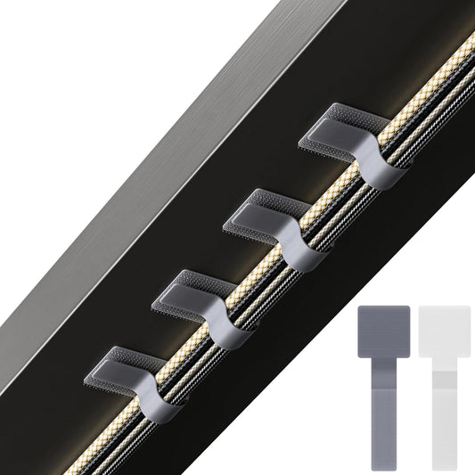 Hook and Loop Cable Ties, Self Adhesive Hook and Loop Cable Straps, Sticky-back Cord Organizer, Cable Clip, Household & Office Essentials, 40Pcs per Pack