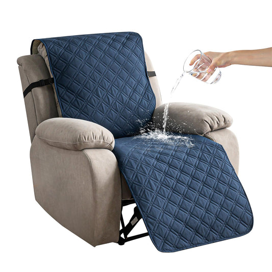 YUEANG Recliner Chair Covers Waterproof 100% Recliner Cover Chair Covers for Recliners Non-Slip Pet Protector Furniture Covers Recliner Sofa Cover for Kid Dog, Navy Blue