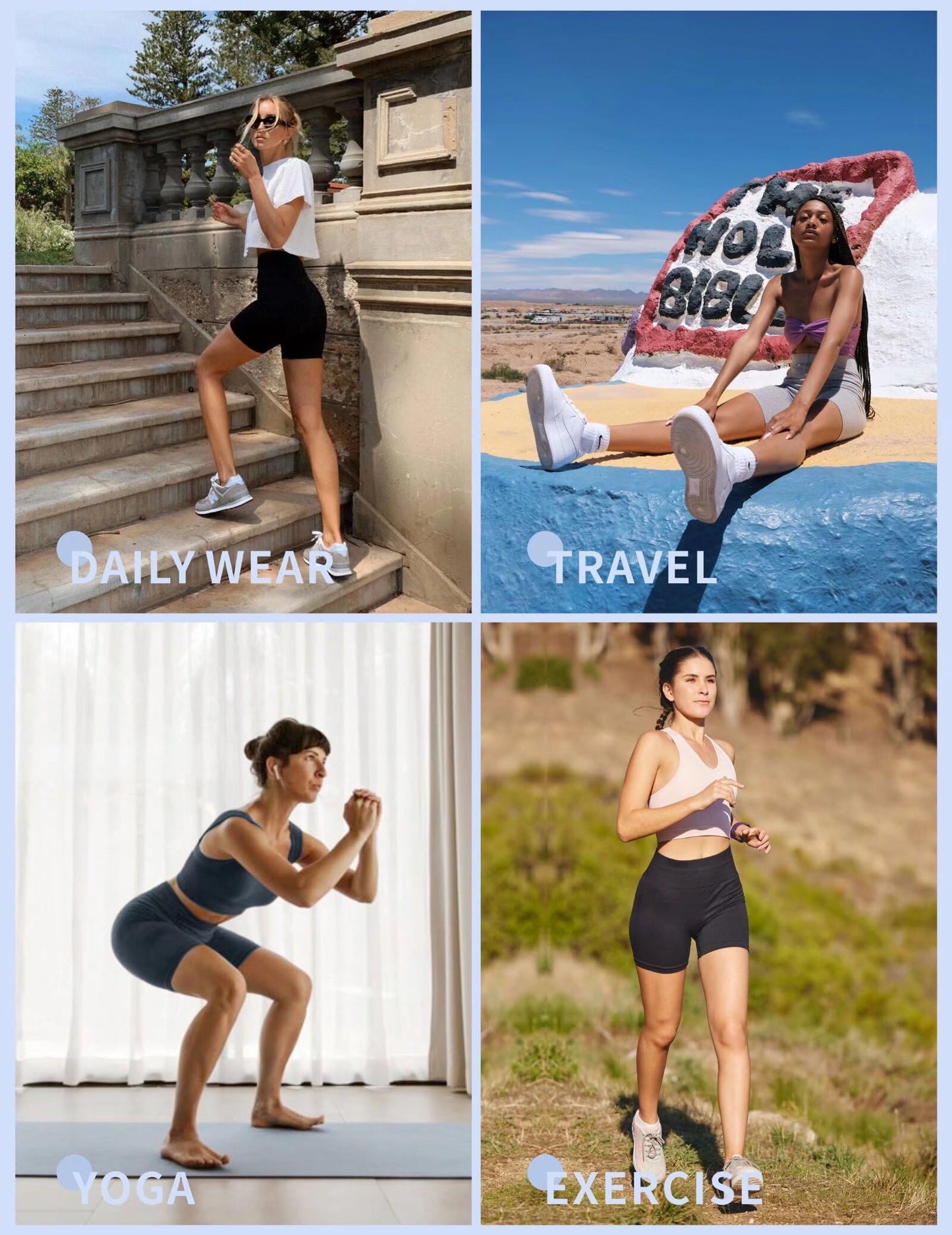 Noblarm 3 Pack Biker Shorts with Pockets Women,5” Soft High Waist Tummy Control Yoga Workout Athletic Running