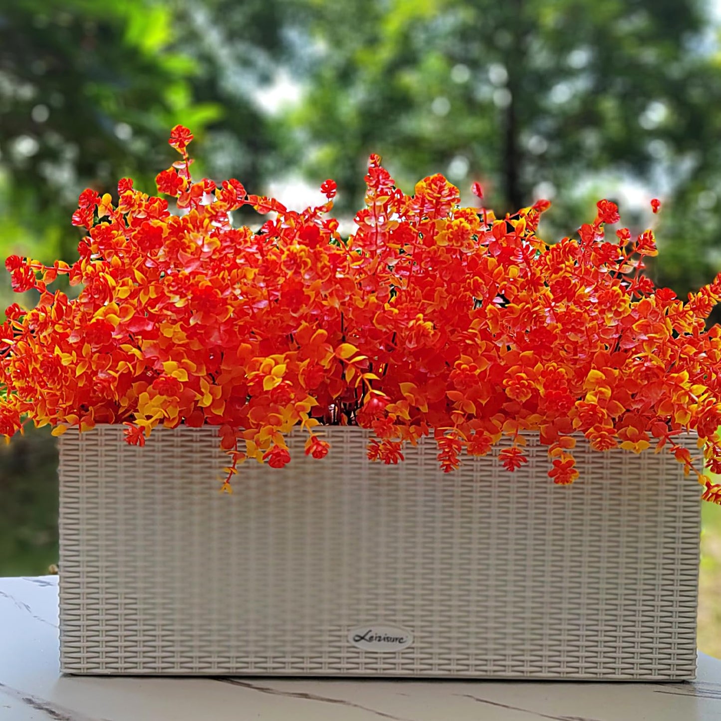 Fall Artificial Flowers for Outdoors Fake Plants - 12 Bundles Face Mums Outside Greenery UV Resistant No Fade Faux Shrubs Home Garden Porch Patio Decoration Office Thanksgiving