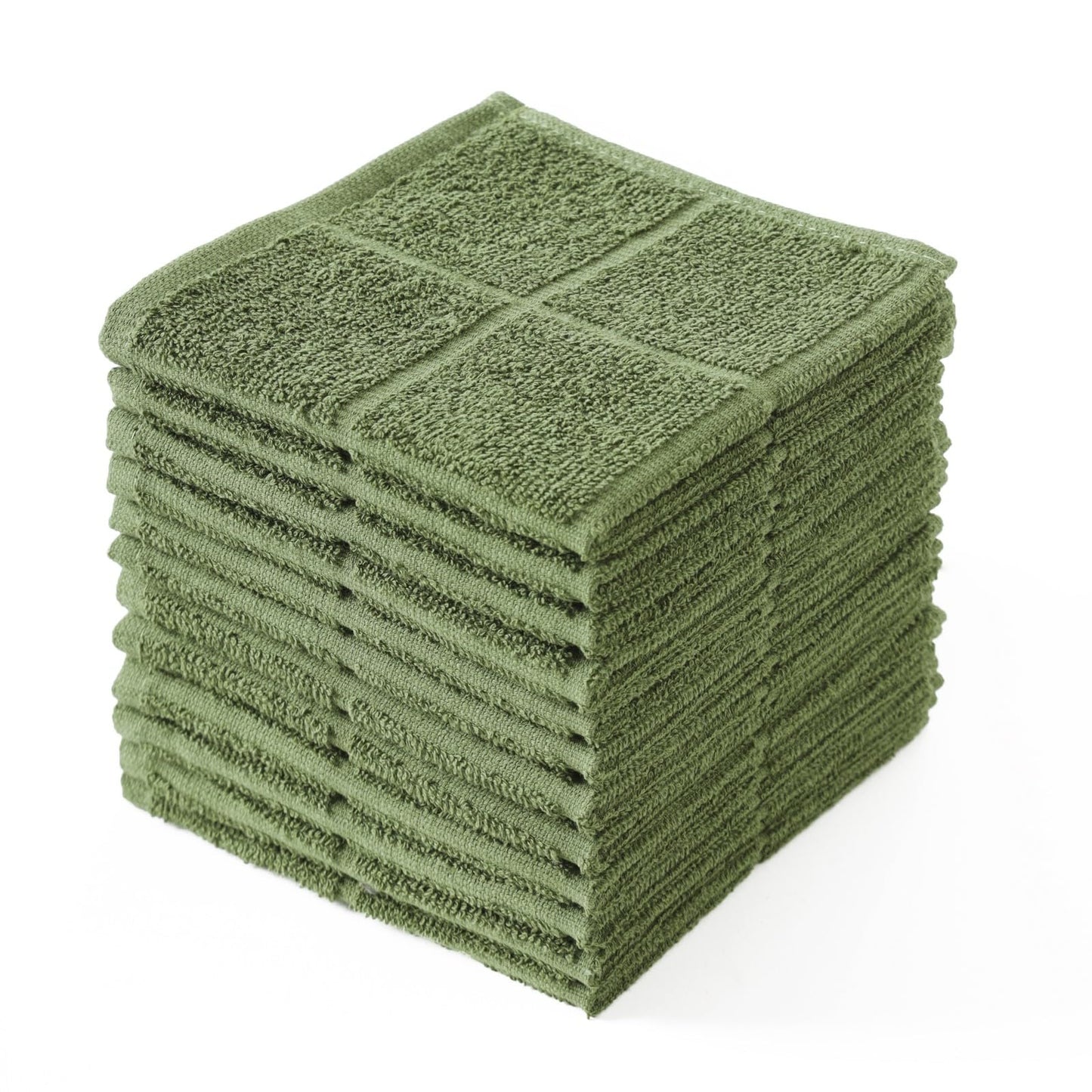 Glynniss Dishcloths Kitchen Highly Absorbent Dish Rags 100% Cotton Dish Cloths for Washing Dishes (Garden Green)