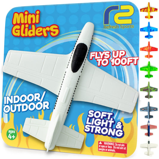 Foam Airplanes For Kids - Fun Glider Toys for Ages 4 5 6 7 8 9 10 Year Old & Up - Best Toy Gift Boy Toys Basket Stuffer Gifts - Small Birthday Gifts for Boys & Girls Party Favors - Air Plane Gift Idea