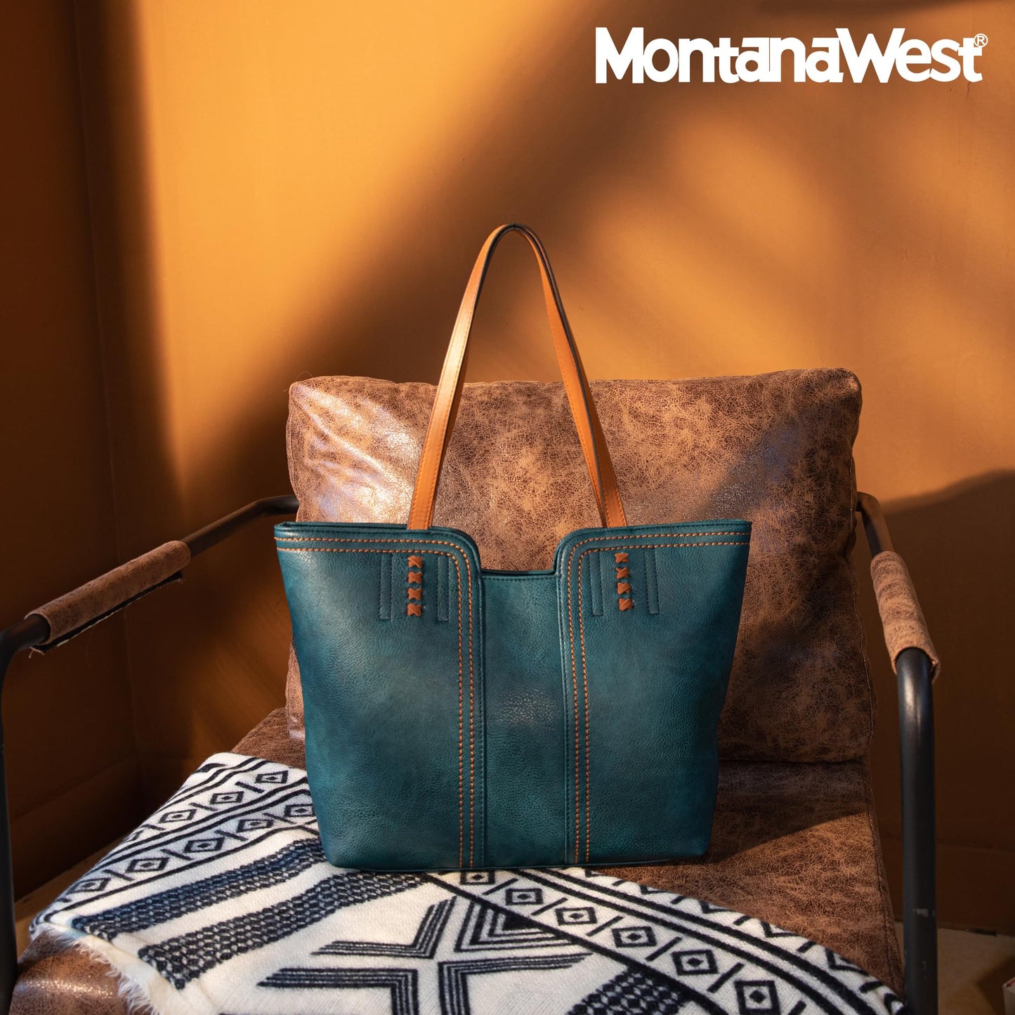 Montana West Tote Bag for Women Top Handle Satchel Purse Oversized Shoulder Handbag Hobo Bags Teal Blue Christmas Gift MWC-118LKB