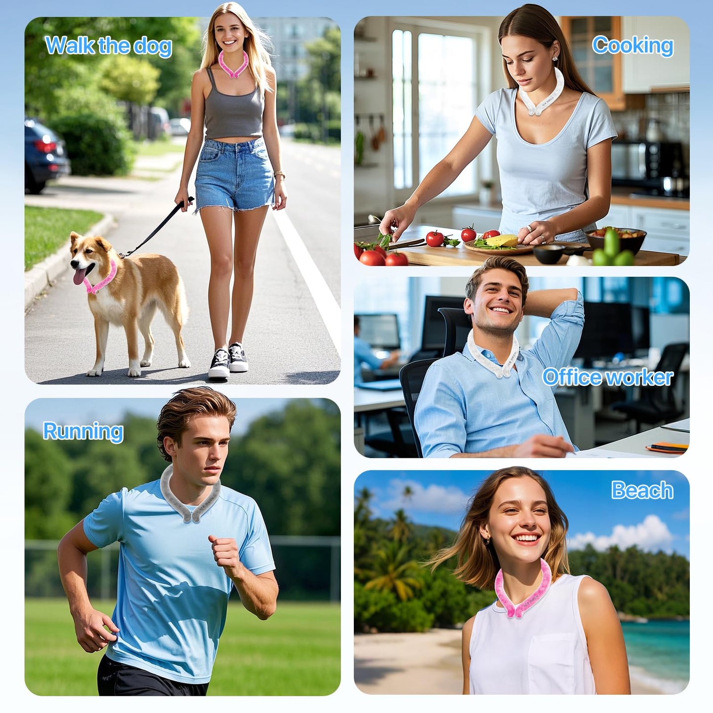 Neck Cooling Tube, Cooling Wrap for Summer, Reusable Ice Ring Neck Cooler for Heat Outdoor Sports,Outdoor Workers