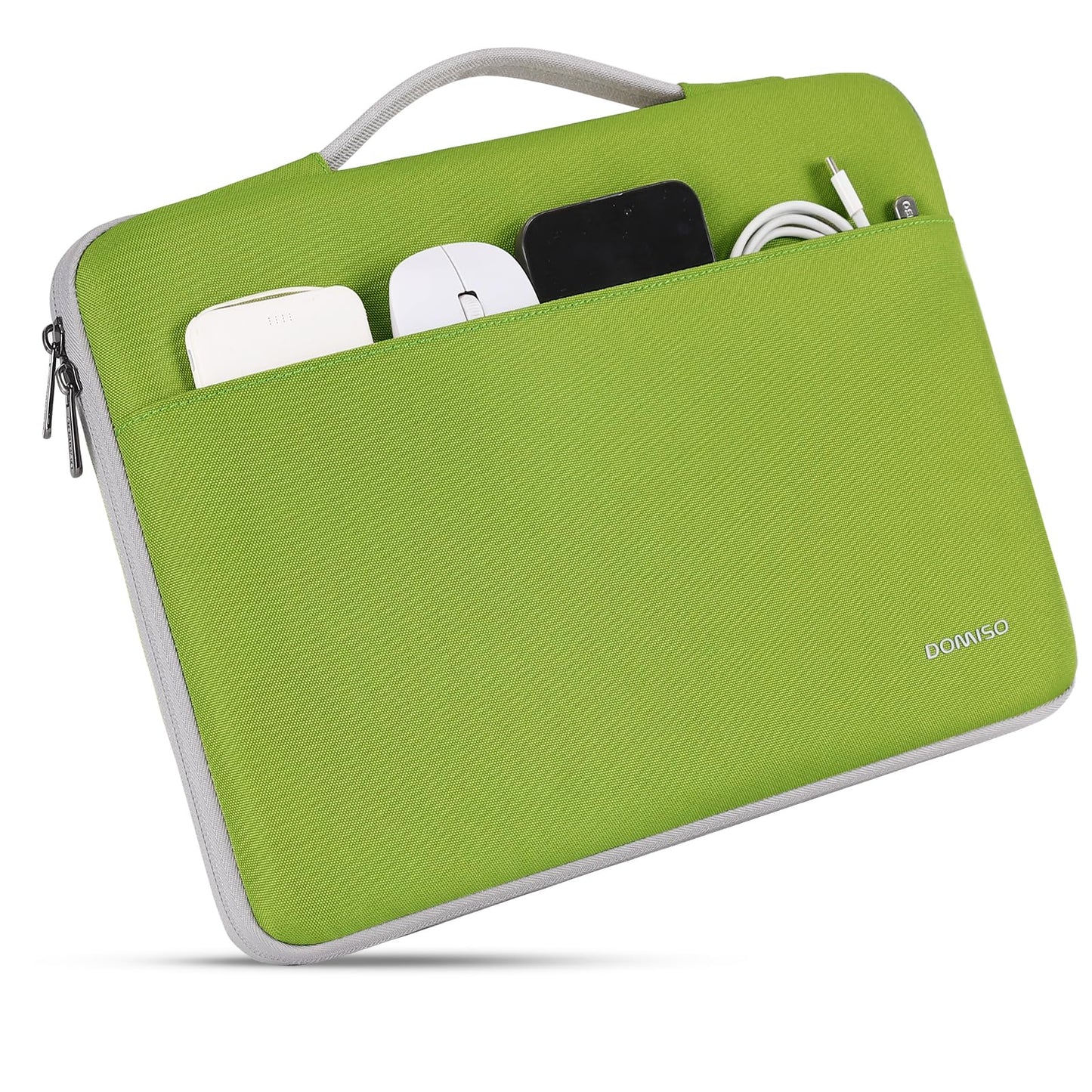 DOMISO 17 inch Laptop Sleeve Case Water-Resistant Bag Portable Carrying Protector with Handle for 17.3" IdeaPad 3 Gen 7/IdeaPad 300 320 321/17.3" ZBook Fury 17.3 G8/HP Envy/LG Gram 17",Tender Green