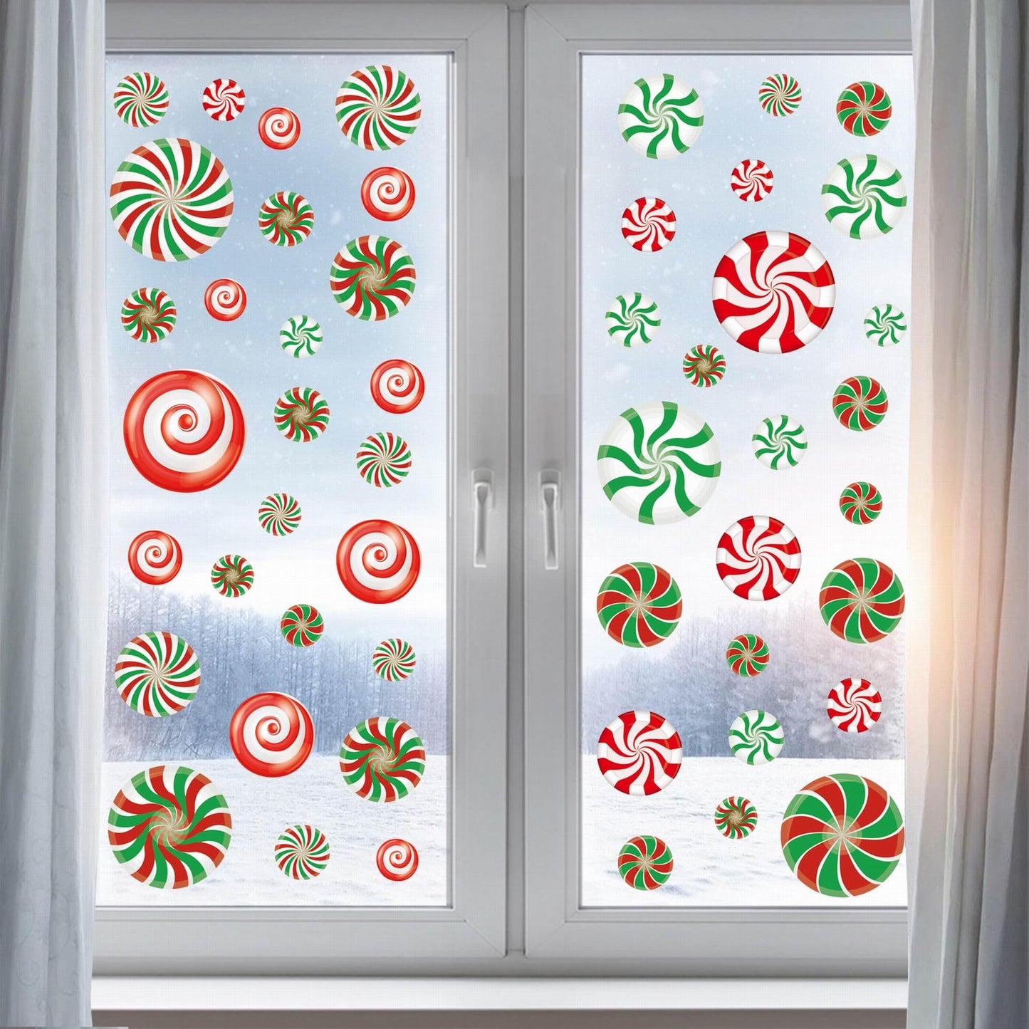 81pcs Christmas Window Clings,9 Sheets Christmas Stickers Double Sided for Home Party Supplies