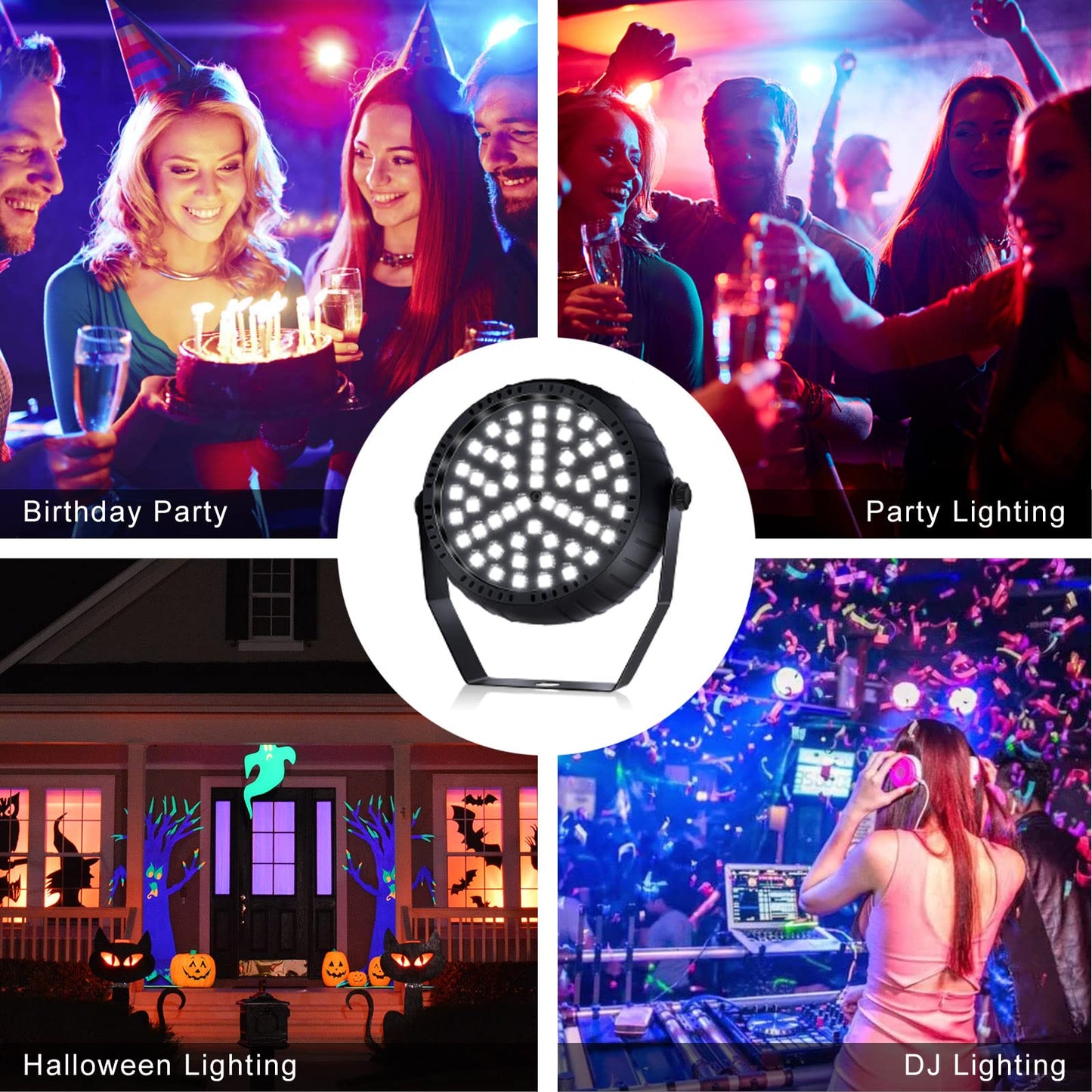 Telbum Strobe Lights, 54 Super-Bright RGB LEDs Mini Strobe Light for Parties, Halloween Strobe Lights with Remote Control, Sound Activated & Speed Control DJ Flashing Light for Room Stage Disco Party