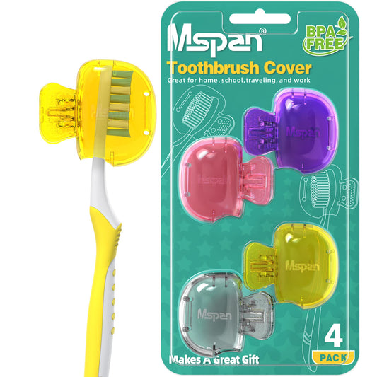 Mspan Toothbrush Head Cover Cap: Toothbrush Protector Brush Pod Case Protective Plastic Clip Bathroom Cool Stuff for Household Travel