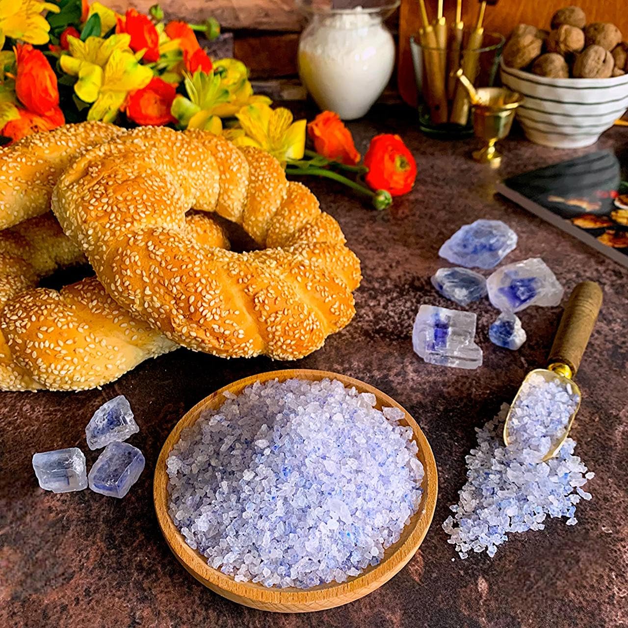 Ancient Blue Salt – Rare Mineral Treasure | High Potassium, Low Sodium, Pure & Unprocessed | Gourmet-Grade by Richure 100g (3.52 oz)