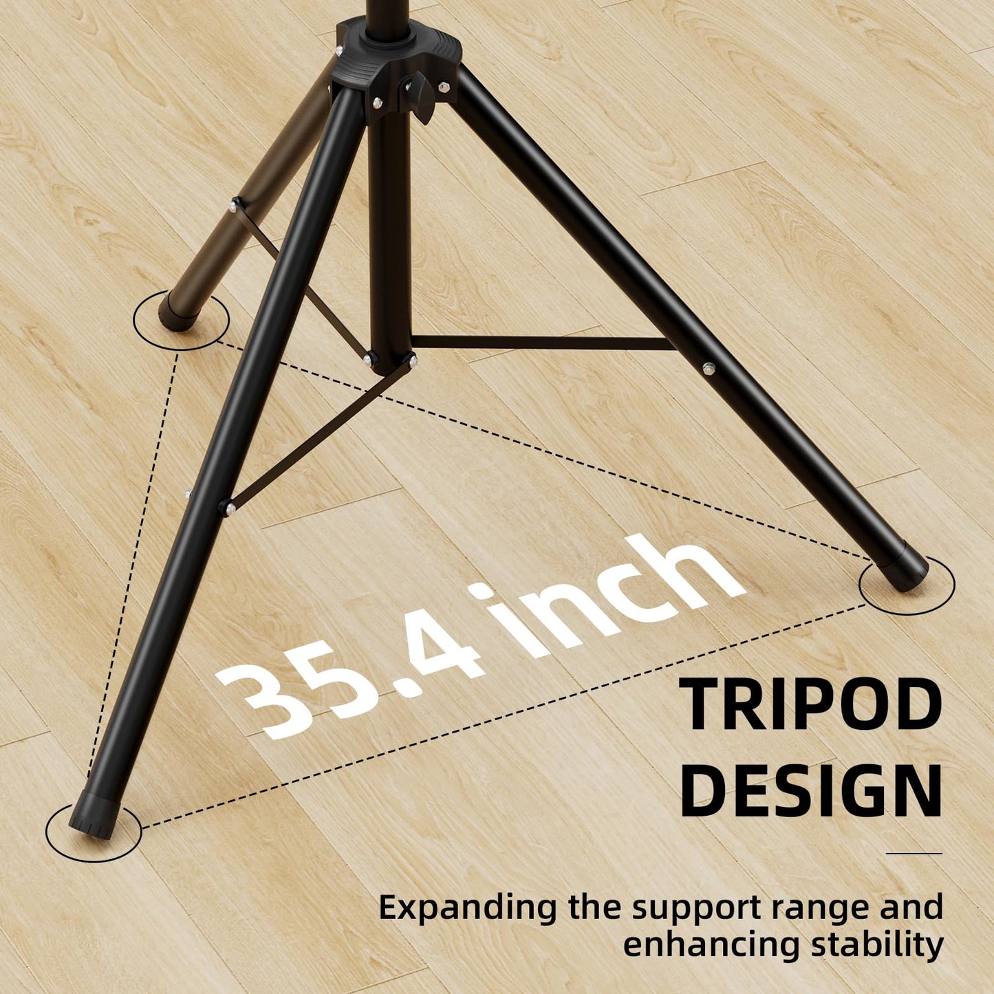 GZGDLJQ Speaker Stands Pair, Universal Speaker Tripod Stand Adjustable Height from 35 to 60 Inch Heavy Duty with 35 MM Compatible Insert for Stage