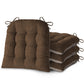 FlyGulls Chair Cushions for Dining Chairs Set of 4 Durable D-Shaped Seat Cushions with Non-Slip Backing Secure Ties Thick Cozy Seat Pad for Kitchen Dining Room Office(18x16.5x3in Coffee)