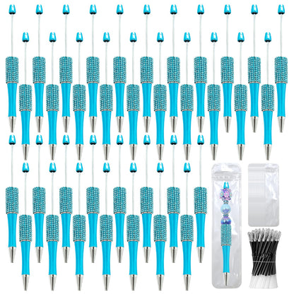 75 Pcs DIY Diamond Beadable Pen Kit - 25 Plastic Rhinestone Beaded Pens Bulk with Refills & Bags - Fancy Cute Glitter Pens for Crafting, Students & Teachers – School Supplies, Office Item