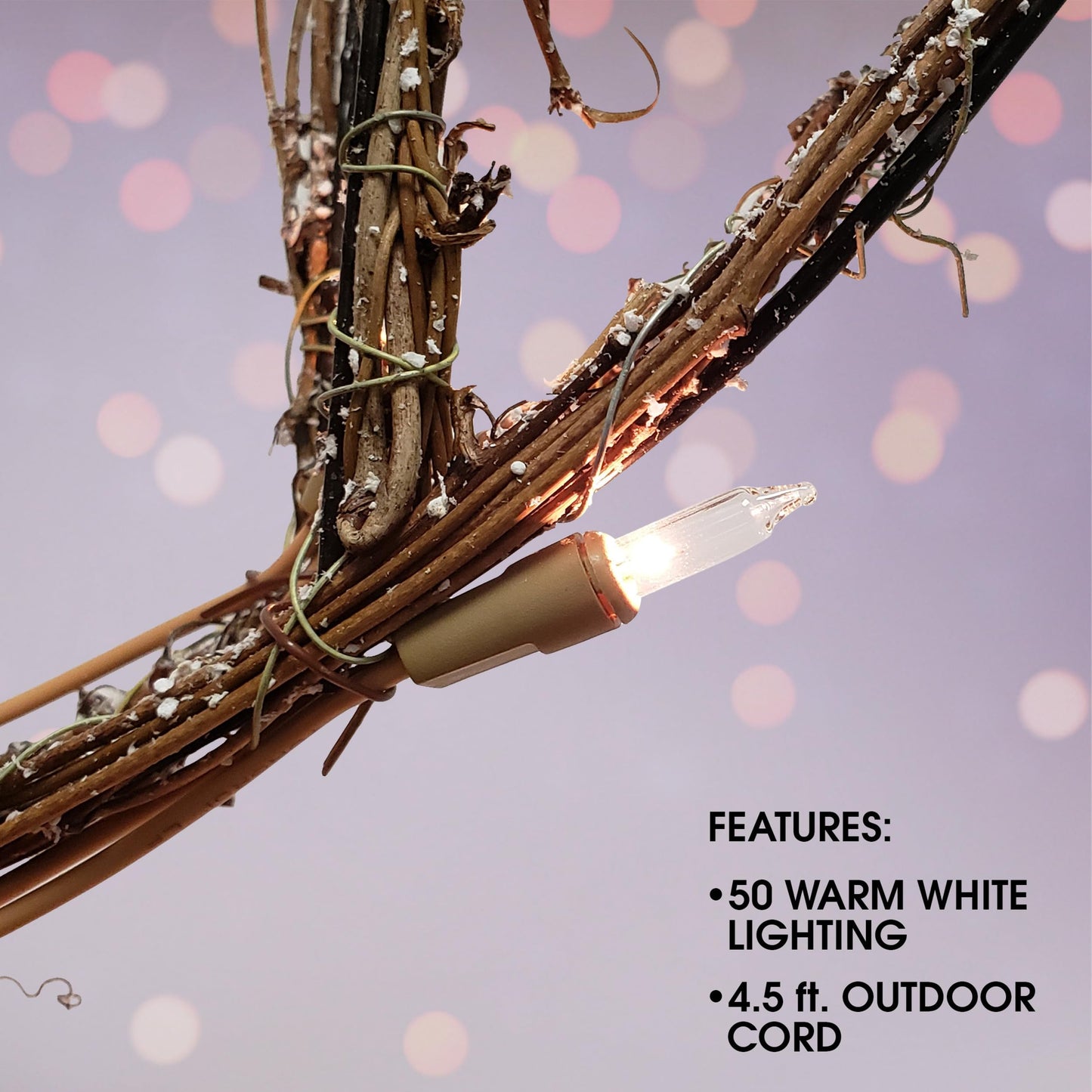 Alpine Corporation 24"H Outdoor Rattan Grazing Reindeer Lawn Decoration with White Lights , Christmas Decoration