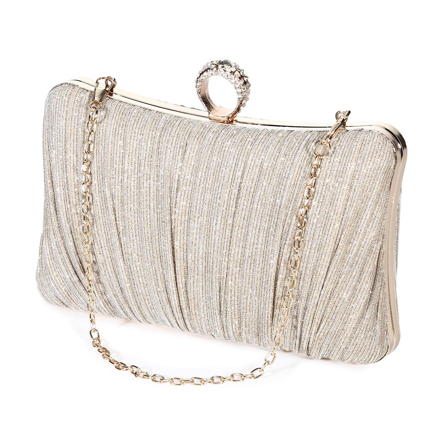 Tanpell Champagne Clutch Purses for Women Wedding Bride Evening Bag Party Clutch Wallet Women's Evening Handbags (Champagne)