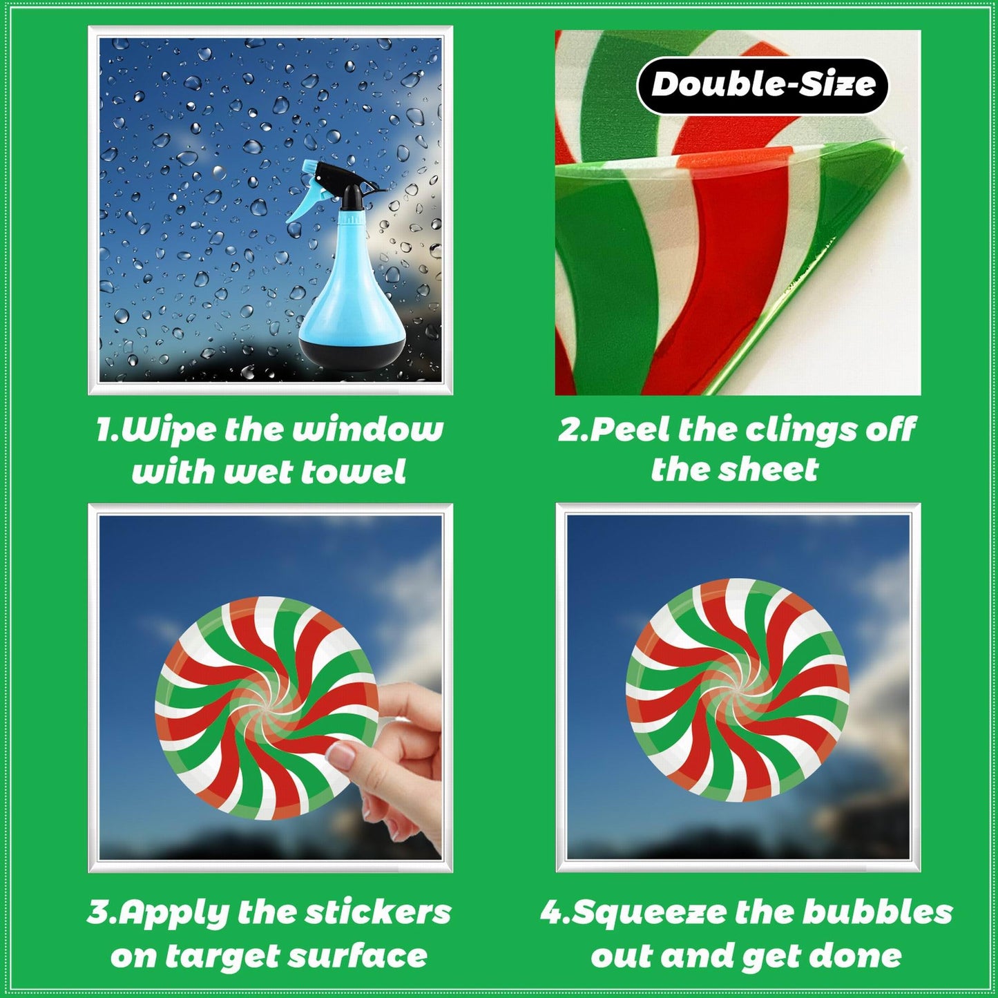 81pcs Christmas Window Clings,9 Sheets Christmas Stickers Double Sided for Home Party Supplies