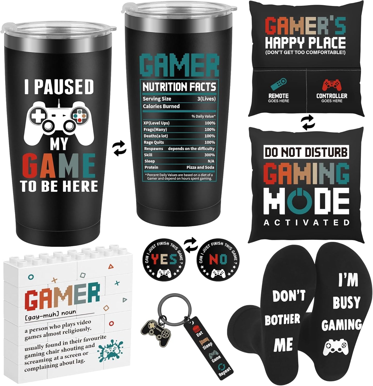 Gamer Gifts for Fathers day, Gamer Gifts for Men Boyfriend Dad Brother, Gamer Dad Gifts, Gaming Accessories for Room, Gaming Stuff, Christmas Gifts for Gamer - Gamer Gift Set Box