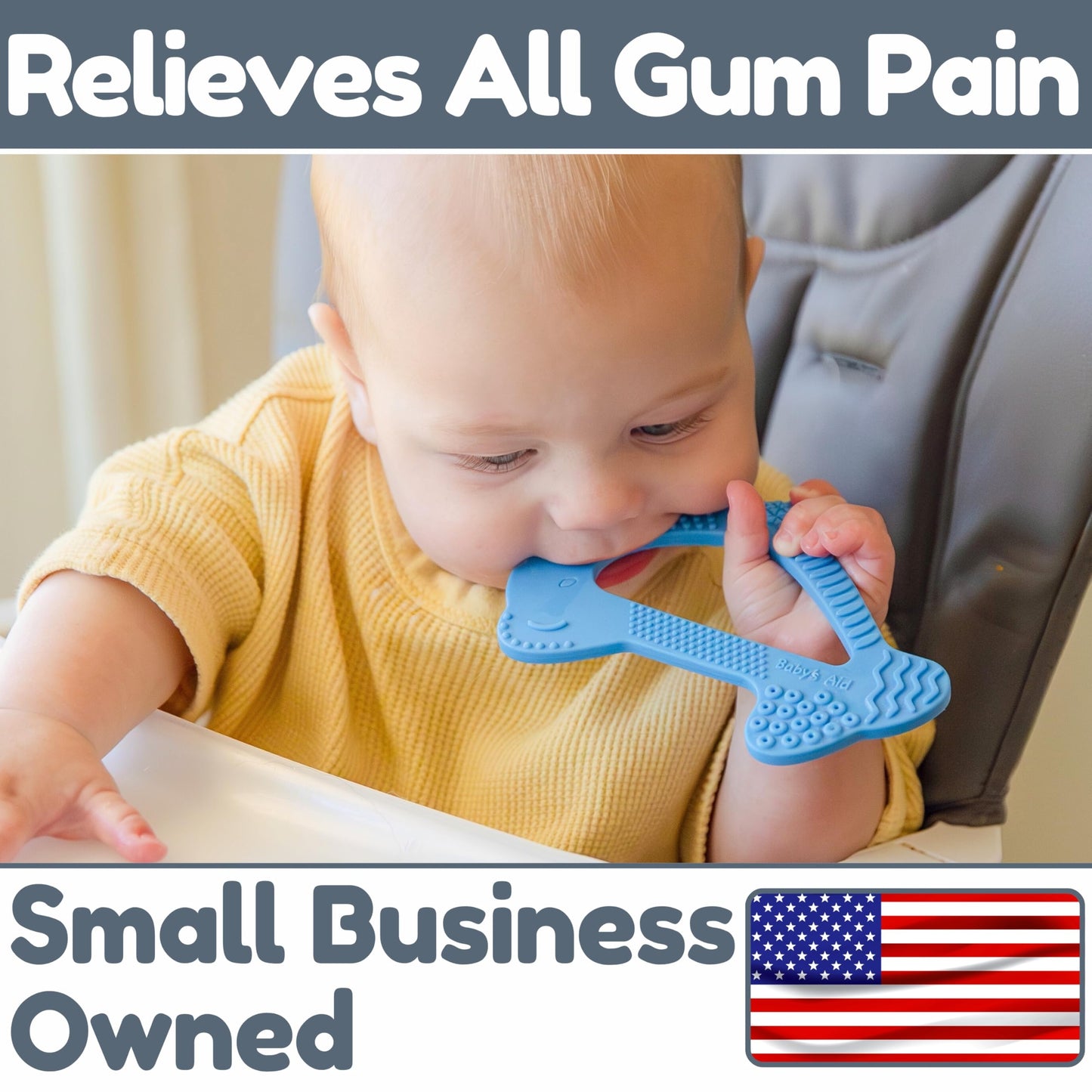 Silicone Baby Teether - Dolphin | 8 Teething Relief Textures, 100% Food-Grade, Easy to Hold & BPA Free Silicone Teethers for Babies, Baby Teething Toys, Soft Chew Toy for Babies Ages 3M+ - Baby’s Aid