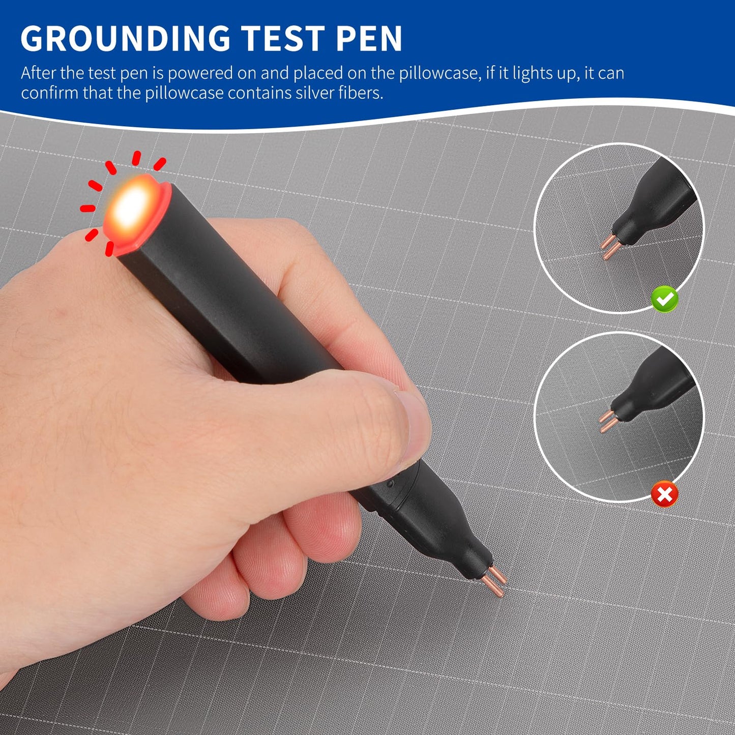 Grounding Pillow Case,Earth Connected Pillowcase,Bedding.Improve Sleep,Reduce Pain.90% Organic Cotton, 10% Silver Fiber (Gray, 30 * 20.5inch)