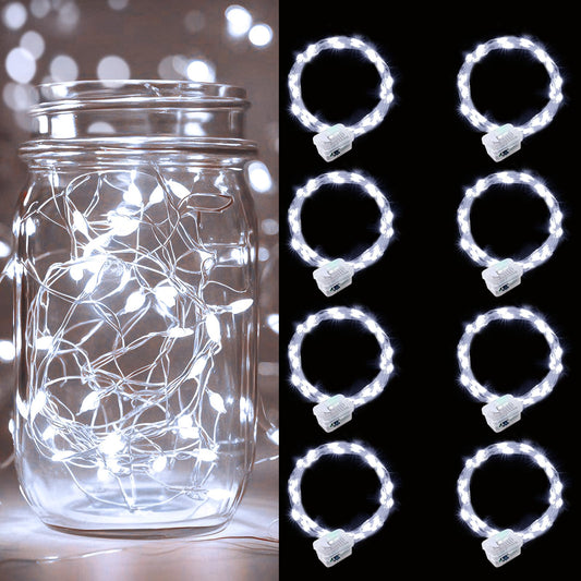 pozzolanas 12 Pack White Battery Operated String Lights - 7ft Waterproof Fairy Lights with 20 LEDs for Home, Mason Jar, Party, Wedding, Halloween, Christmas Decorations