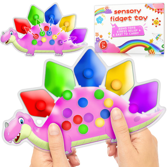 Dinosaur Color Sorting Sensory Toy Gift for Toddler Activities Toy Fine Motor Matching Game Road trip Travel Essential Toy Montessori Autism Fidgets Easter Basket Stuffers for Kid 3 4 5 Year Old Boy