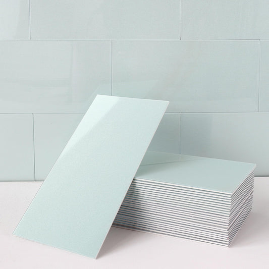 M MOFIT Subway Tile Peel and Stick Backsplash for Kitchen Polished,Individual Tile Stickers Large Wall Tiles Waterpoof Bathroom CM 10x20(Green 23 PCS)