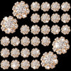30pcs 12mm Rhinestone Buttons for Craft, Flatback Wedding Crystal Embellishments, Flower Decorative Button Accessories for Jewelry Making Clothes Bags Shoes Bouquet Decoration- Gold
