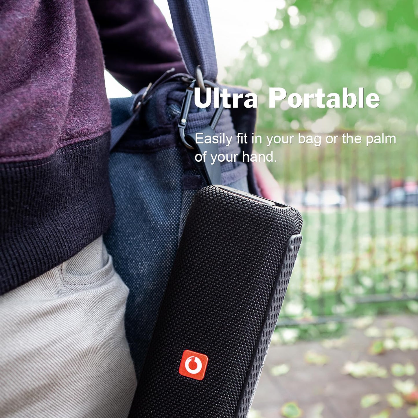 DOSS E-Go II Bluetooth Speaker with 12W Superior Sound, Loud Bass, IPX6 Waterproof, Built-in Mic, 12H Playtime, for Pool, Beach, Outdoor, and Travel