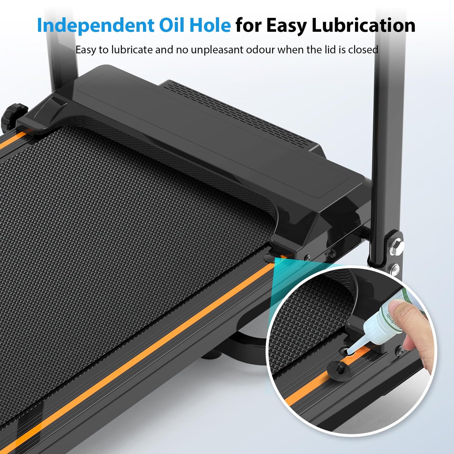 CIIHI Walking Treadmill for Senior - 300 Lbs Capacity Foldable Senior Treadmill with Long Handrails - Home Recovery Fitness Exercise Walking Machine for Elder with Phone & Cup Holder