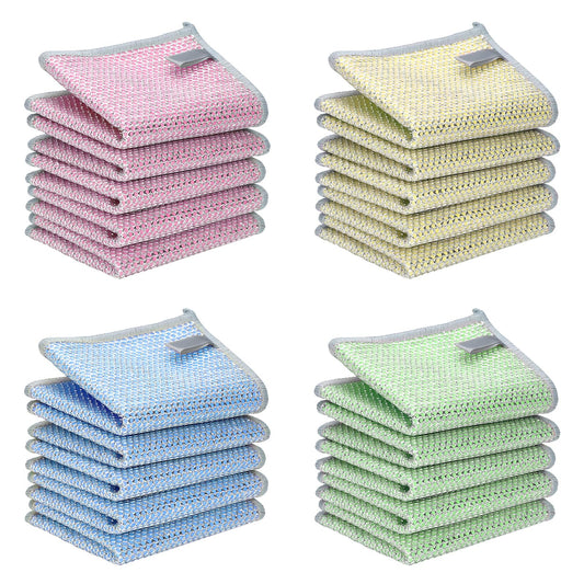 20PCS Upgrade Wire Dishwashing Rag, Non-Scratch, Wet and Dry, Double Layer, Multipurpose Wire Dishwashing Rags for Kitchen, Sinks, Cookware, Stove, Easy Rinsing, Reusable
