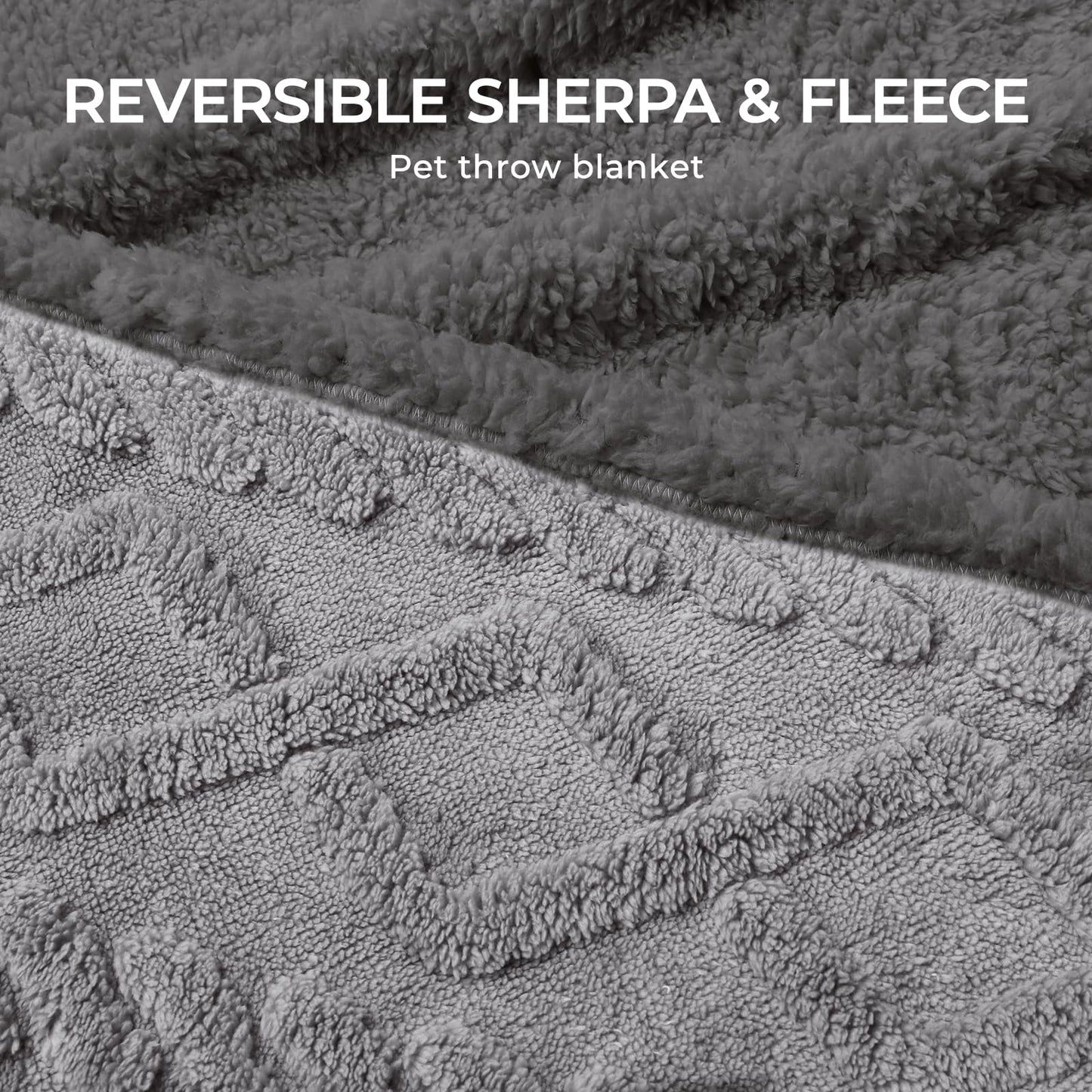 Waterproof Pet Blanket, Liquid Pee Proof Dog Blankets for Sofa Bed Couch, Reversible Sherpa Fleece Furniture Protector Cover for Small Medium Large Dogs Cats,Light Grey Small（40" x 28"）