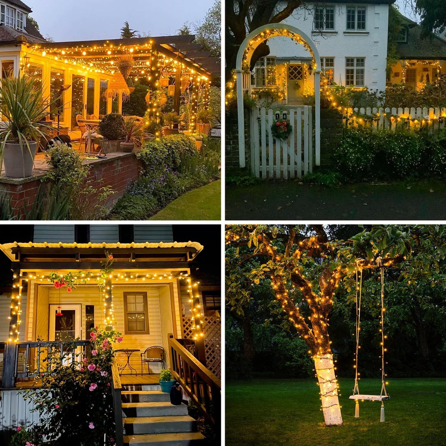 JMEXSUSS 66ft 200 LED Christmas Lights Outdoor, Warm White Christmas Lights Indoor Plug in, 8 Modes Twinkle String Light for Outside Tree Bedroom Wedding Party Ceiling Home Decorations