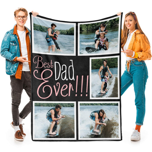 Custom Mom Blanket with 6 Photos Personalized Blanket with Pictures Customized Throw Gifts for Mom Grandma Photo Throw Blanket for Birthday Mother's Day