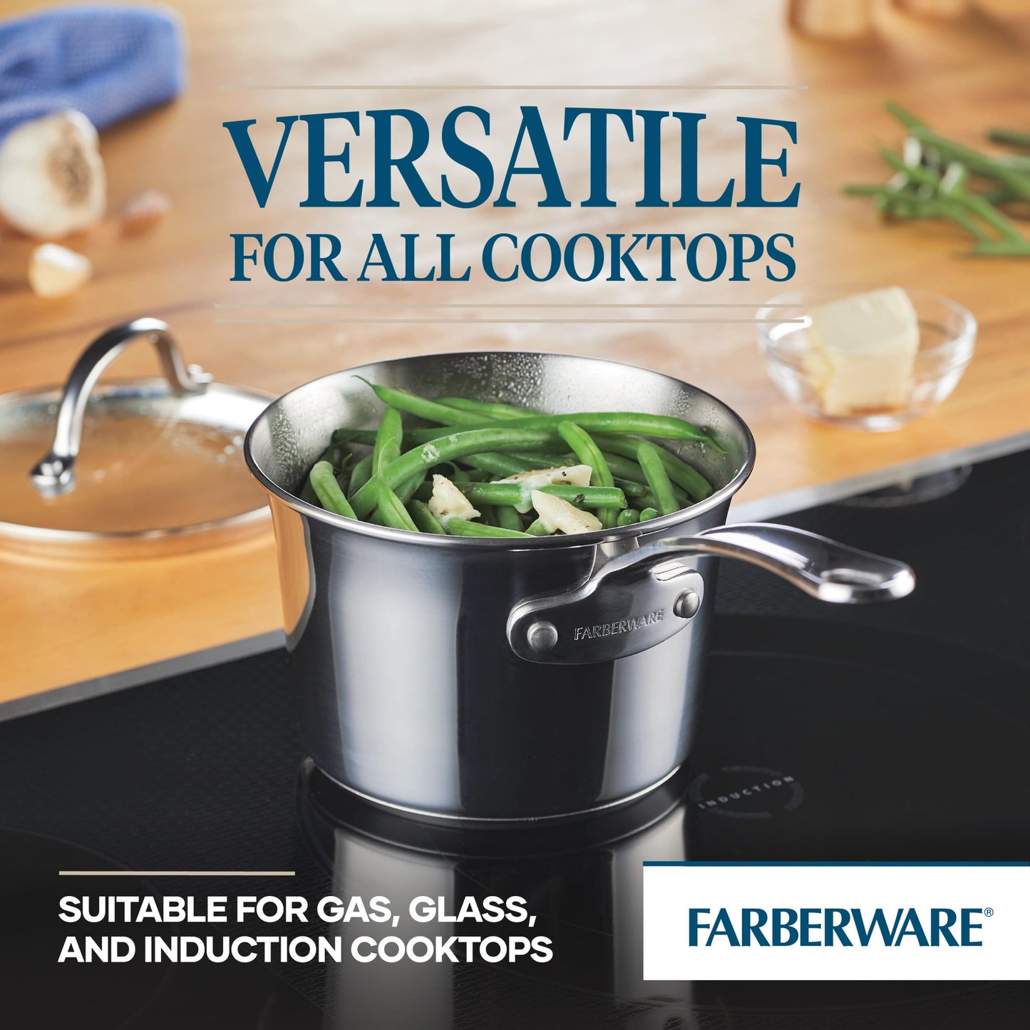 Farberware Millennium Stainless Steel Cookware Pots and Pans Set, 10 Piece