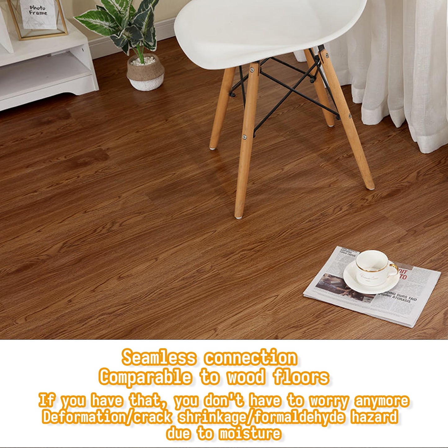 Peel and Stick Floor Tile，36×6in，Peel and Stick Flooring Easy to Install，Self Adhesive Waterproof, Scratch Proof for Rental Houses, bedrooms, Kitchens (36, 523, 36 x 6 inches)