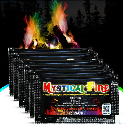 Mystical Fire Color Changing Packets Fire Pits Campfire Long-Lasting Enchanted Multi-Color Magical Family Fun for Indoor Fireplace or Outdoor Use 0.882 Ounces 25 Pack