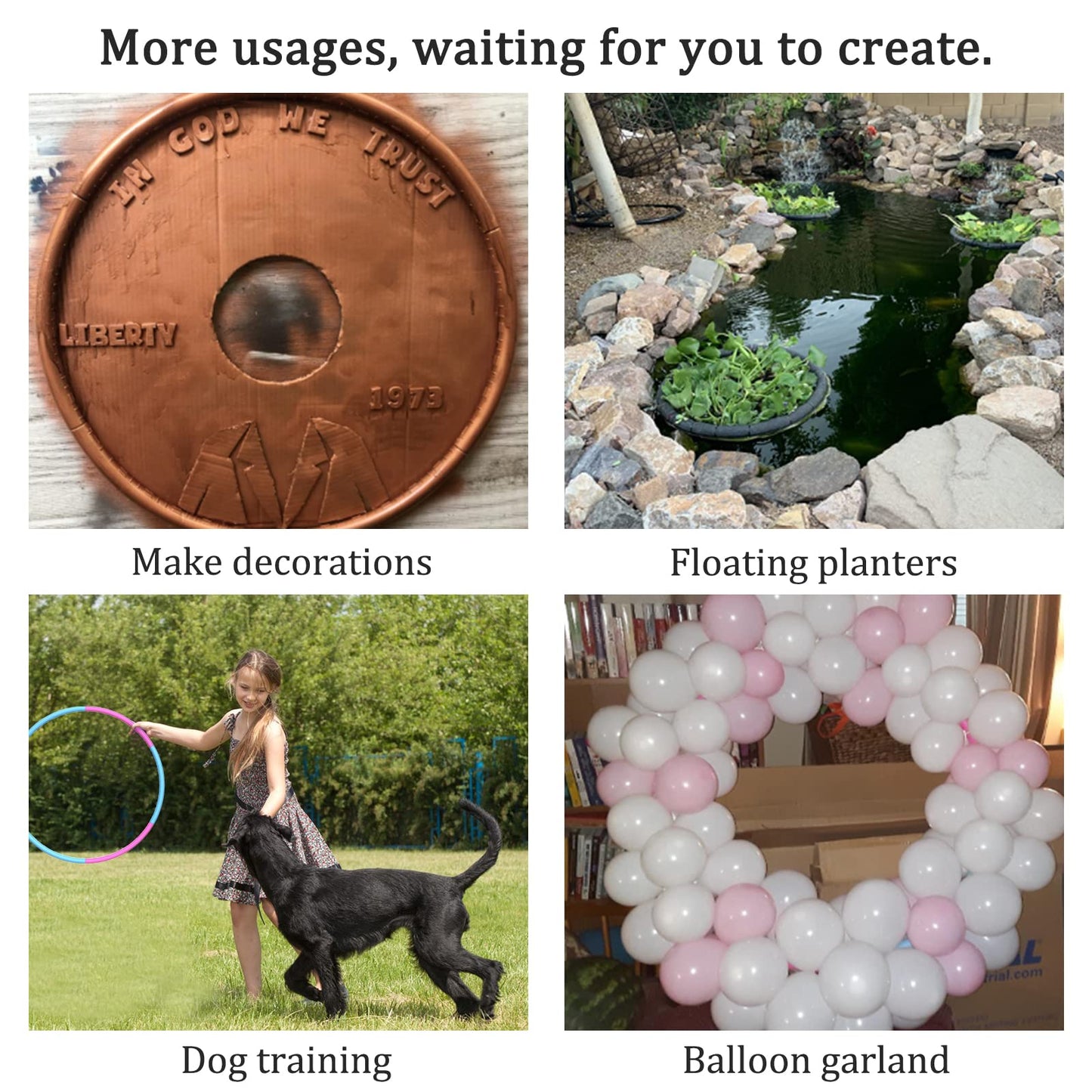 Liberry Kids Exercise Hoop, Detachable & Size Adjustable Toy Hoop, Professional Hoola Rings for Kids, Blue, Pink