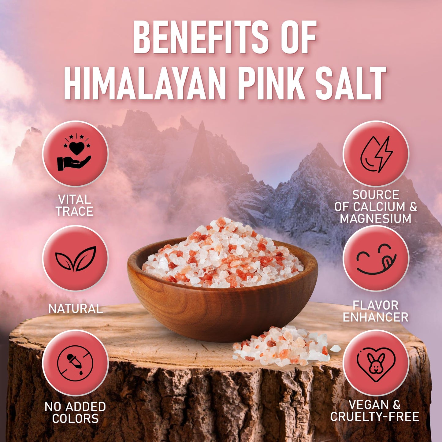 PURE NATURE Himalayan Pink Salt 2lb Coarse Grain Pouch, Natural Unprocessed Rock Salt with 84 Minerals Bulk Gourmet Salt for Cooking Grilling, Boosts Electrolytes and Balances Body pH