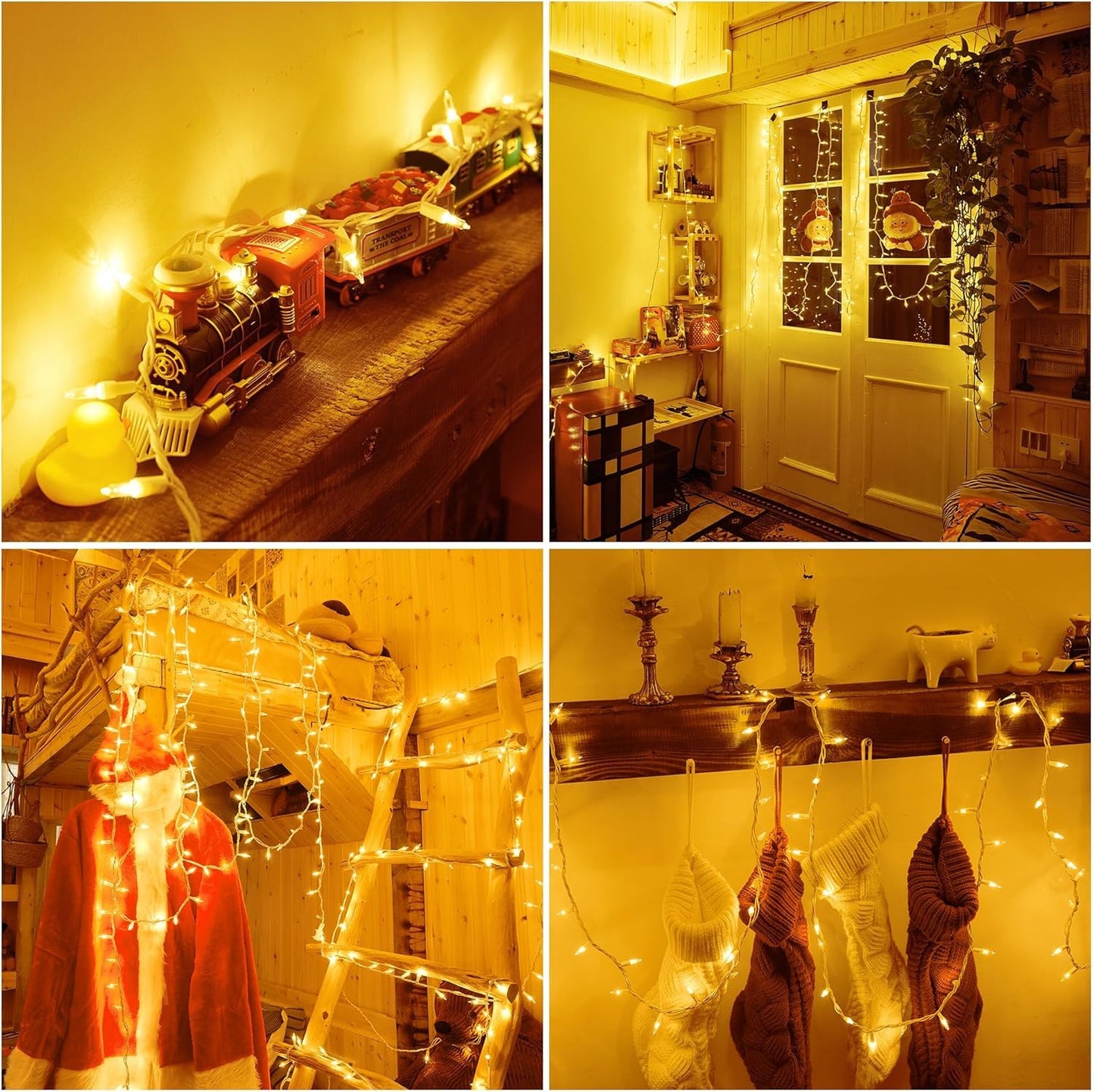 Dirnun Christmas Lights Clear White 70 Count Incandescent Light UL Certified Connectable Christmas Tree Lights with White Wires for Indoor Outdoor Xmas, Wedding, Holiday, Party, Home Decorations