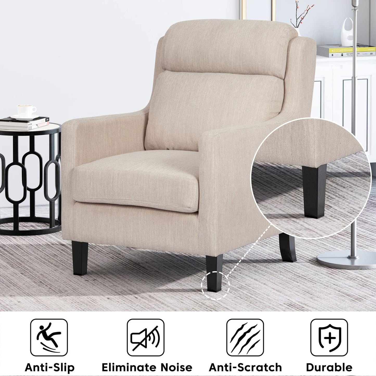 Non Slip Furniture Pads for Hardwood Floors, Cuttable Self Adhesive Silicone Anti Skid Pads Grippers for Furniture Electronics Home Appliances, 4 x 40 Inches (Black)