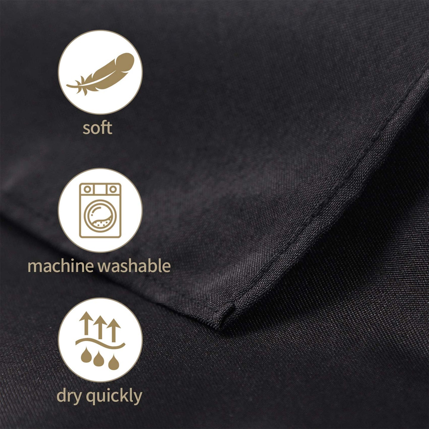 Ascoza 2pack 108 Inch Black Round Tablecloth in Polyester Fabric for Wedding/Banquet/Restaurant/Parties