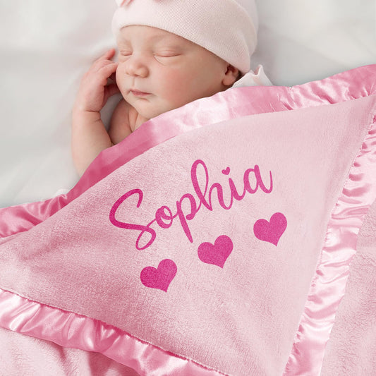 Yofair Personalized Baby Blanket for Girls Boys Custom Blanket with Name Customized Baby Gifts for Newborn